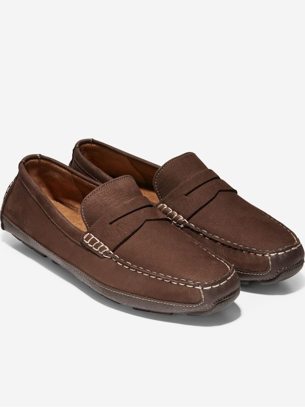 Cole Haan Grand.OS Men’s Brown Leather Driving Loafers Moccasins Size 10M